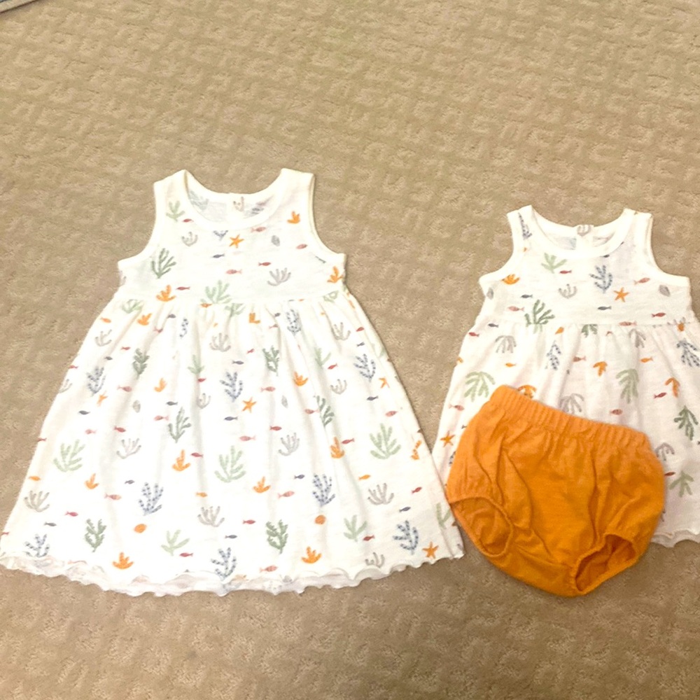 NWOT matching baby girl vacation beach dresses